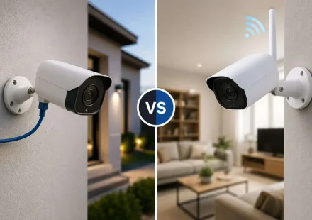 Wired security camera installation